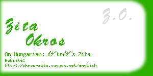 zita okros business card